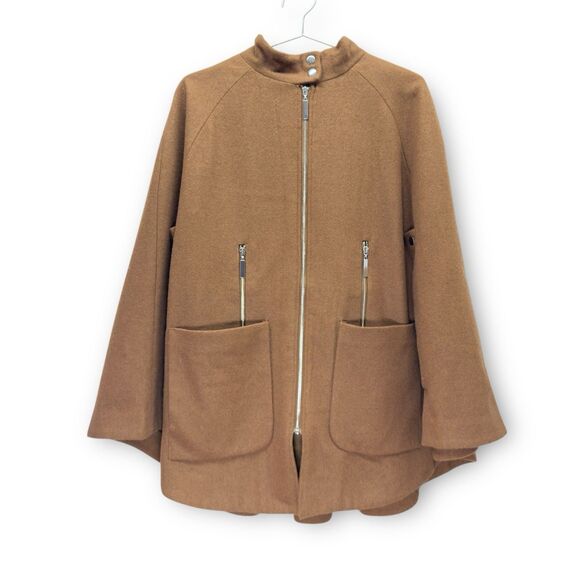 Kate & Mallory Elegant Wool Blend Cape Size L Poncho Cloak  Autumn Coat Luxury - Picture 3 of 13